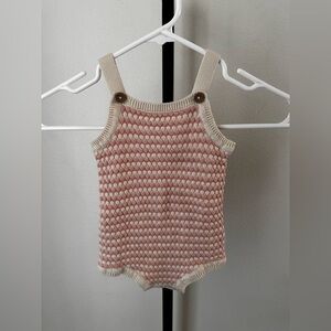 Carter's Pink and Cream Knit Baby Romper